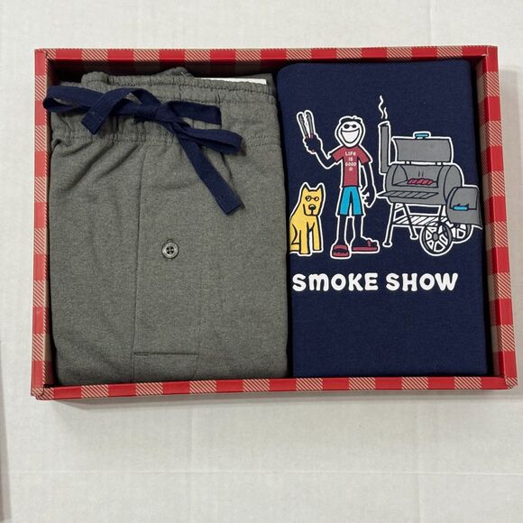 Life Is Good Other - Life Is Good Pajama Set NWT Sz M Navy Grey Long Sleeve Crew/French Terry Pant